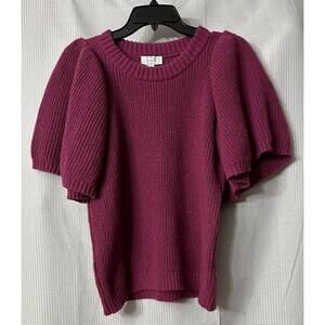 NWT Mud Pie Bedford Basket Womens Short Sleeve Asteria Sweater Size Small
